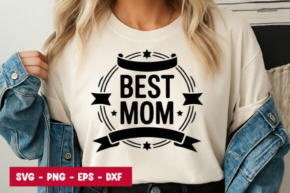Best Mom Badge Typography SVG PNG