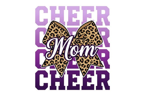 Cheer Mom Leopard Bow SVG