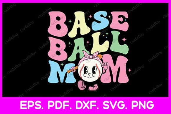 Groovy Baseball Mom Game Day SVG