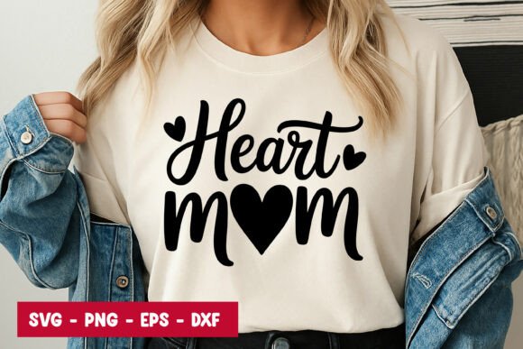 Heart Mom Script Typography SVG PNG