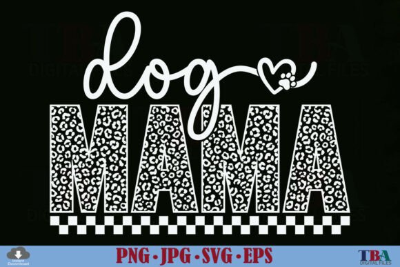 Leopard Dog Mama SVG, Dog Mom Checkered