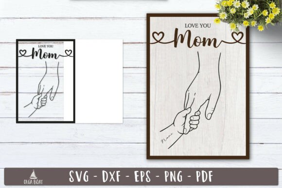 Love You Mom Holding Hands SVG