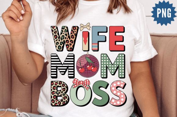 Mom Wife Boss Collage PNG