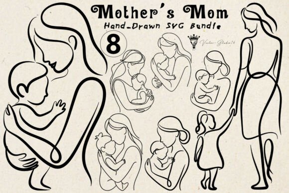 Mother’s Mom Hand-Drawn SVG Bundle