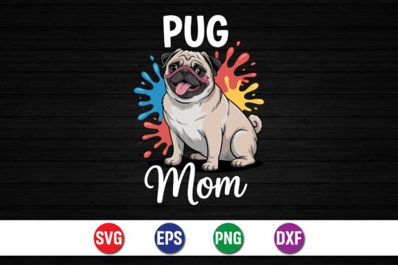 Pug Mom Retro Dog SVG