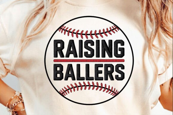 Raising Ballers Funny Baseball Mom PNG