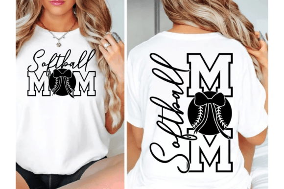 Retro Softball Mom Coquette Bow SVG