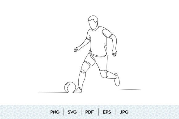 Soccer Player One Line SVG